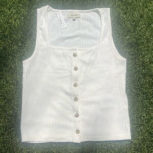 Madewell Ribbed Button-Front Crop Tank